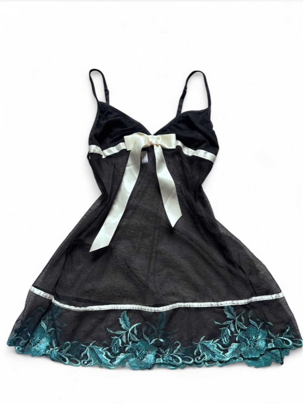 Vintage Sensual Mystique Black lace babydoll lingerie women's XL